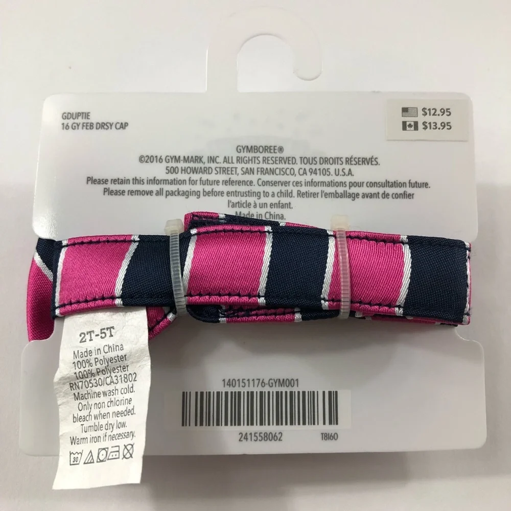 Toddler Boy Navy Blue Pink White Stripe Bow Tie Gymboree Dressed Up 2T -5T